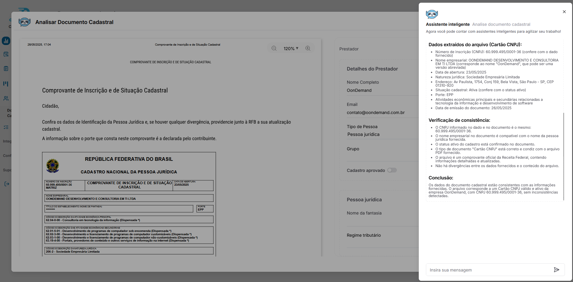 Copiloto lendo documentos na plataforma OonDemand